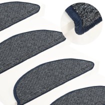 Carpet Stair Treads 15 pcs Blue 65x21x4 cm