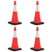 Reflective Traffic Cones with Heavy Bases 4 pcs 50 cm