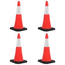 Reflective Traffic Cones with Heavy Bases 4 pcs 50 cm