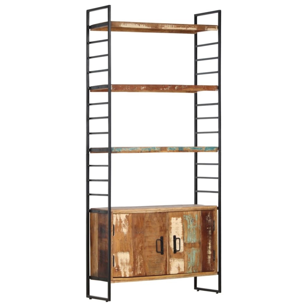 4-Tier Bookcase 80x30x180 cm Rough Mango Wood