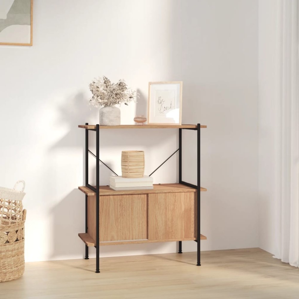 5-Tier Shelving Unit with Cabinet 80x40x163 cm Steel and Engineered Wood