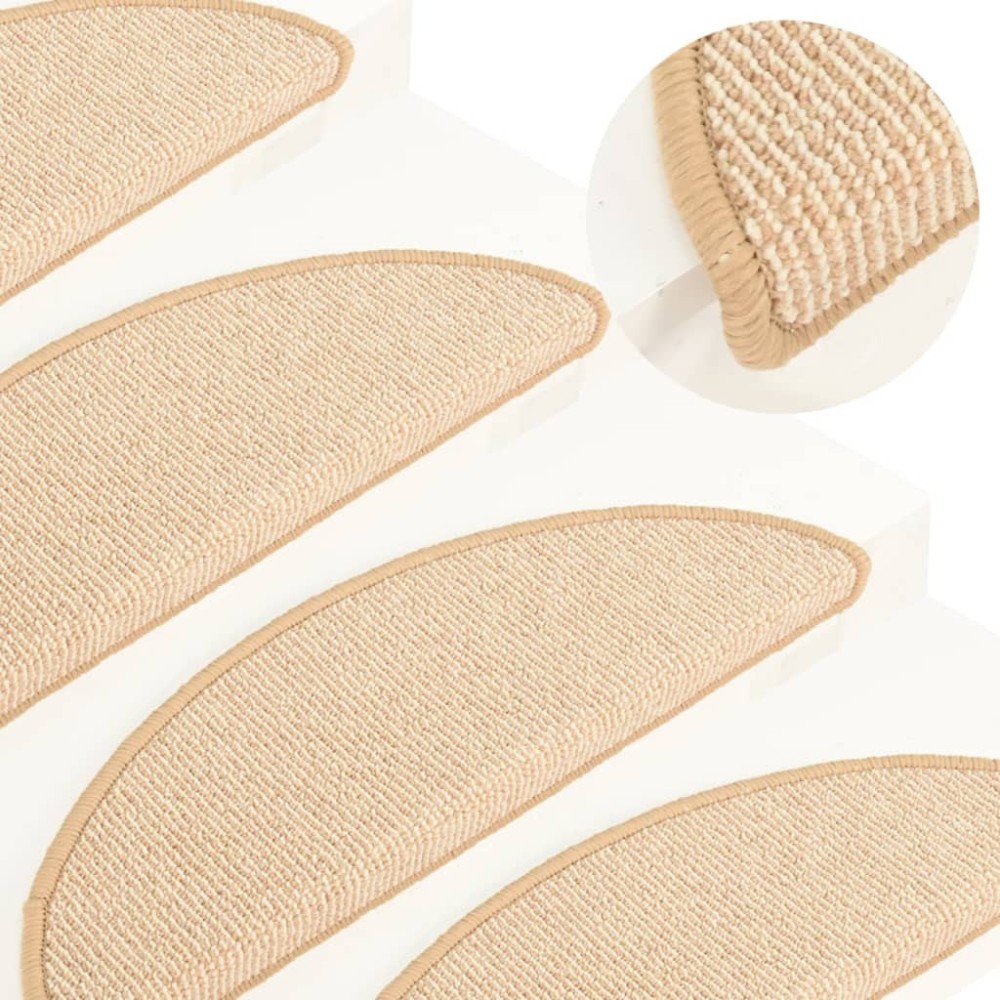 Carpet Stair Treads 15 pcs White and Brown 56x17x3 cm