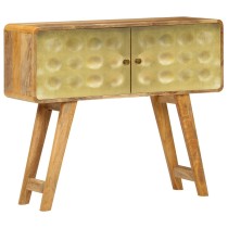 Sideboard Solid Sheesham Wood with Golden Print 120x30x80 cm