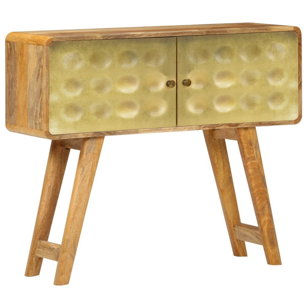 Sideboard Solid Sheesham Wood with Golden Print 120x30x80 cm