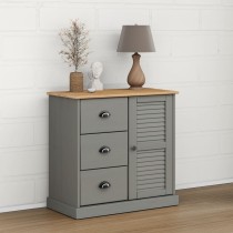 Sideboard with Drawers VIGO 78x40x75 cm Grey Solid Wood Pine