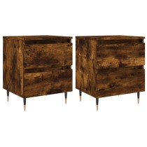 Bedside Cabinets 2 pcs Brown Oak 40x35x50 cm Engineered Wood