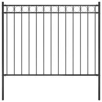 Gartenzaun Stahl 1,7x1,2 m Schwarz