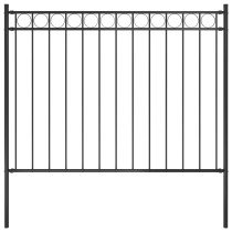 Garden Fence Steel 1.7x1.5 m Black