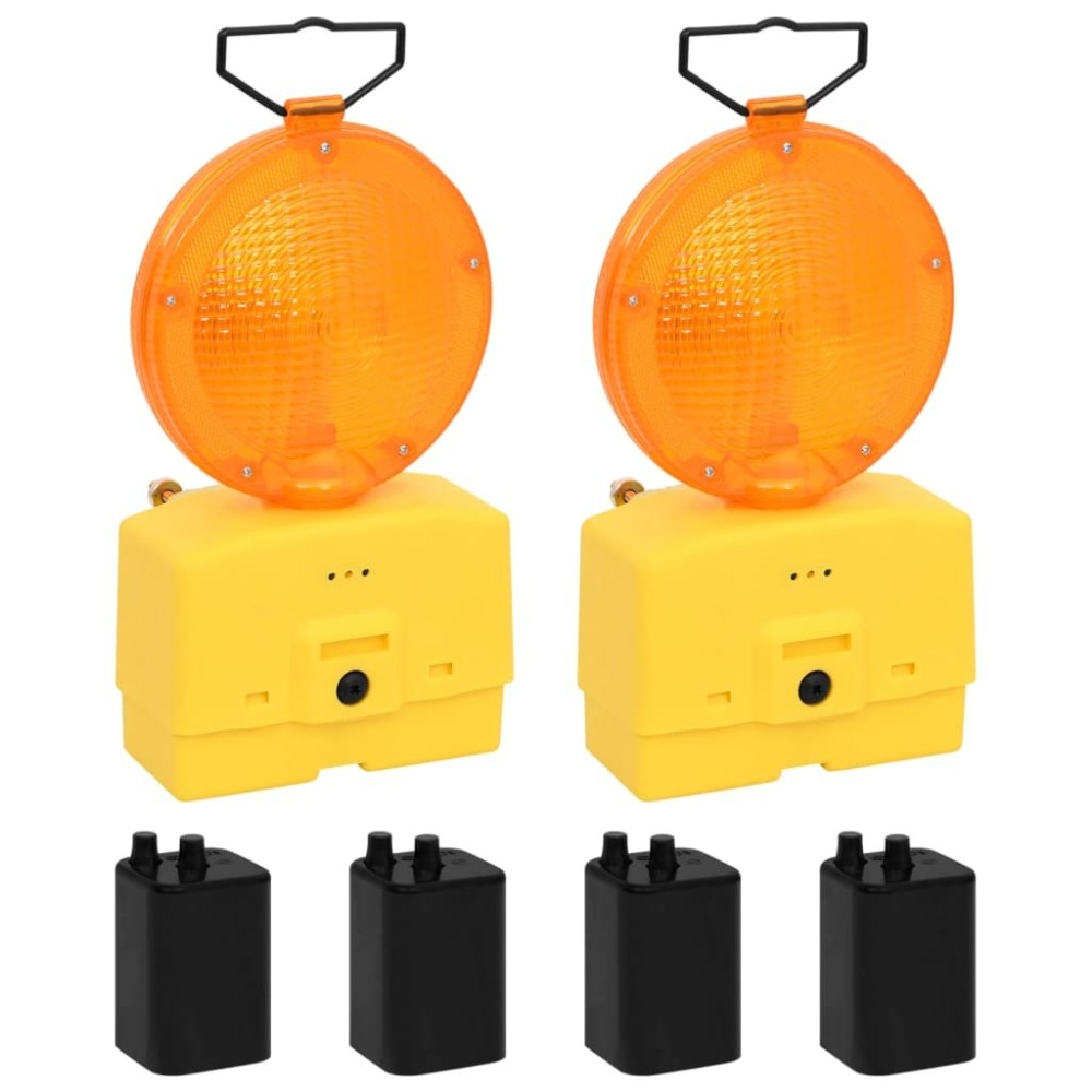Construction Site Lights 4 pcs with Batteries 18x8x37 cm