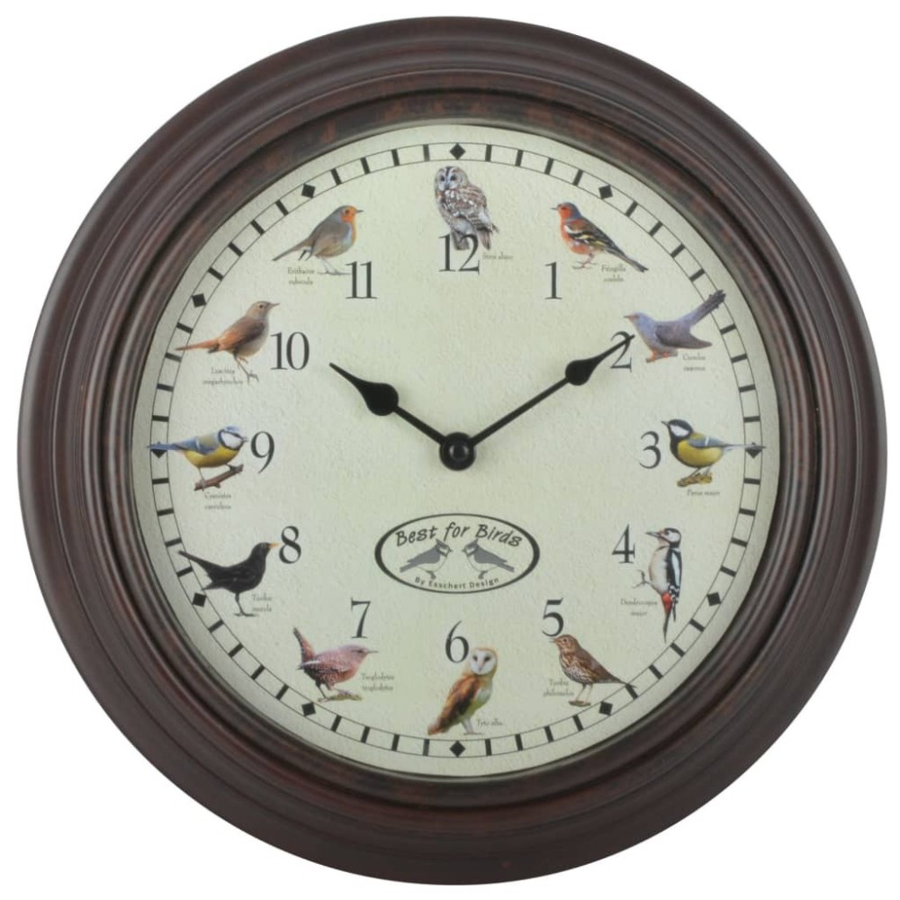 Esschert Design Clock with Birdsounds