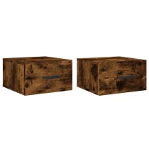 Wall-mounted Bedside Cabinets 2 pcs Brown Oak 35x35x20 cm