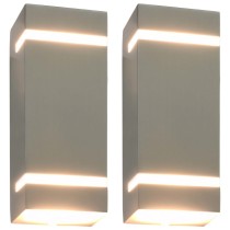 Outdoor Wall Lights 2 pcs 35 W Silver Rectangular