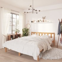 Bed Frame Solid Wood Pine 135x190 cm Double