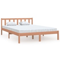 Bed Frame Solid Wood Pine 135x190 cm Double