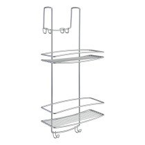 Metaltex 2-tier Douche Rack with Hooks Onda Silver