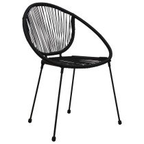 Garden Chairs 2 pcs PVC Rattan Black