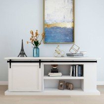 Mini Sliding Cabinet Door Kit Carbon Steel White 200 cm