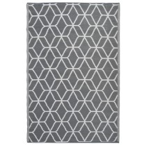 Esschert Design Outdoor Rug Graphics 180x121 cm Grey and White OC25