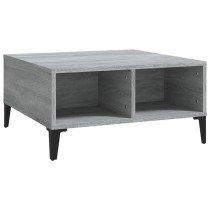 Coffee Table High Gloss Grey 60x60x30 cm Engineered Wood
