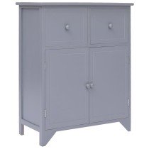Side Cabinet Black 60x30x75 cm Paulownia Wood