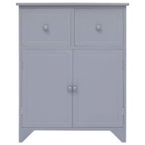 Side Cabinet Black 60x30x75 cm Paulownia Wood
