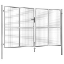 Garden Gate Galvanised Steel 306x175 cm Silver