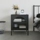 Nightstand Black 50x35x60 cm Glass and Steel