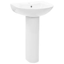 Freestanding Basin with Pedestal Ceramic White 520x440x190 mm