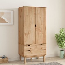 Wardrobe OTTA Brown and Grey 76.5x53x172 cm Solid Wood Pine