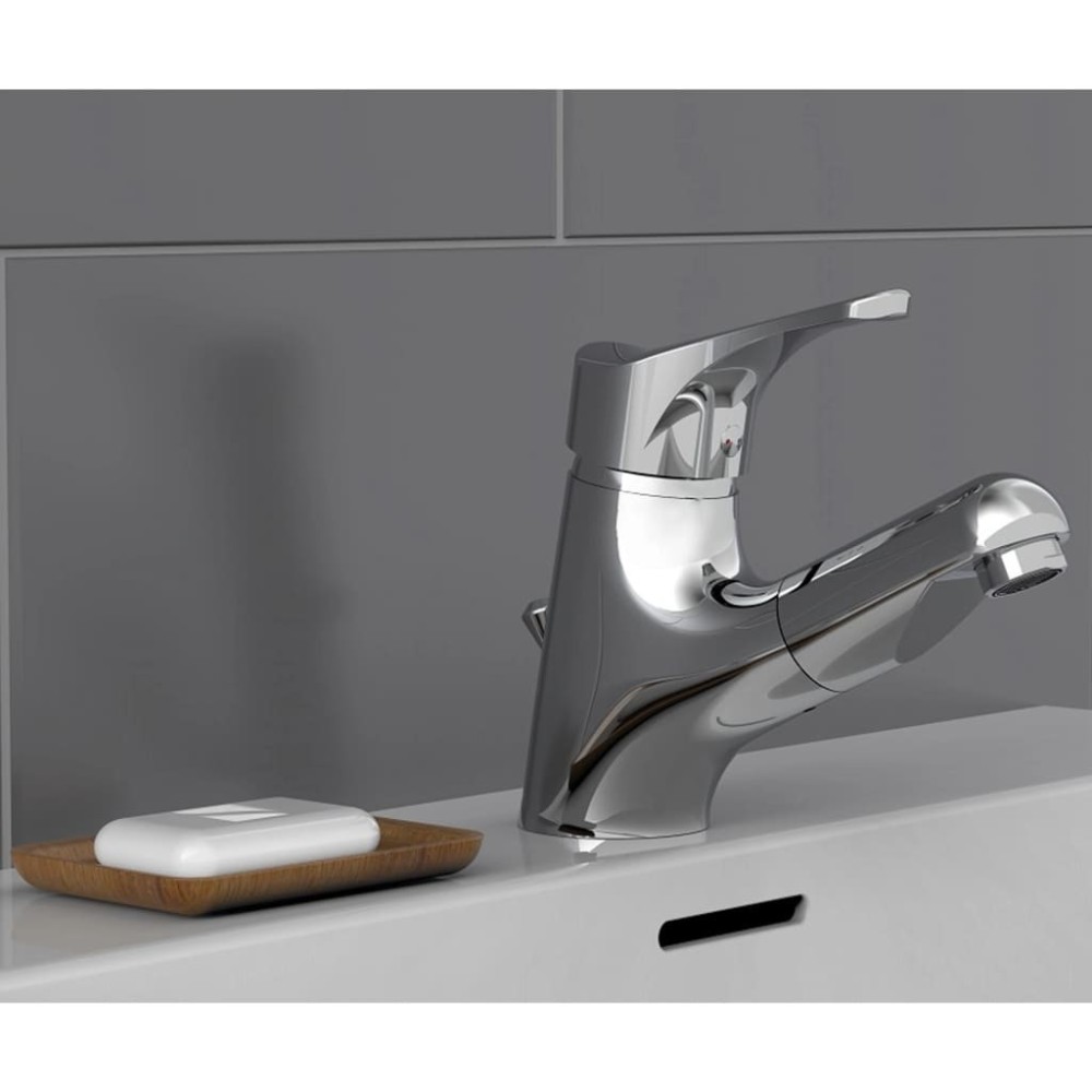 SCH TTE Basin Mixer with Pull-Out Spray ATTICA Chrome