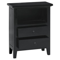 Bedside Cabinet Black 60x30x75 cm Solid Wood Mahogany