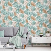 DUTCH WALLCOVERINGS Wallpaper Monstera Leaves Green