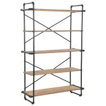 Bookcase Solid Firwood and Steel 80x42x180 cm
