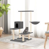 Cat Tree with Sisal Scratching Posts Cream 94.5 cm