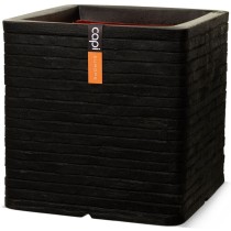 Capi Planter Nature Row Square 40x40 cm Black KBLRO903