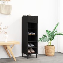 Shoe Cabinet Smoked Oak 30x35x105 cm Engineered Wood