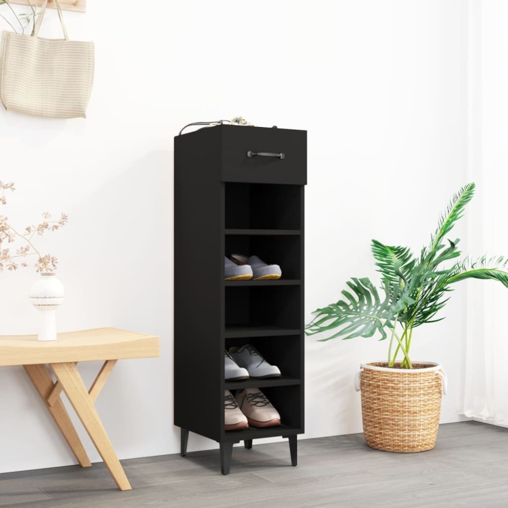 Shoe Cabinet Smoked Oak 30x35x105 cm Engineered Wood