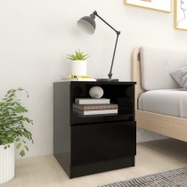 Bed Cabinets 2 pcs High Gloss Black 40x40x50 cm Engineered Wood