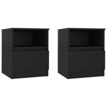 Bed Cabinets 2 pcs High Gloss Black 40x40x50 cm Engineered Wood