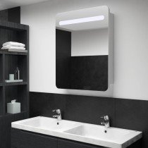 LED Bathroom Mirror Cabinet Grey 60x11x80 cm