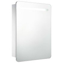 LED Bathroom Mirror Cabinet Grey 60x11x80 cm