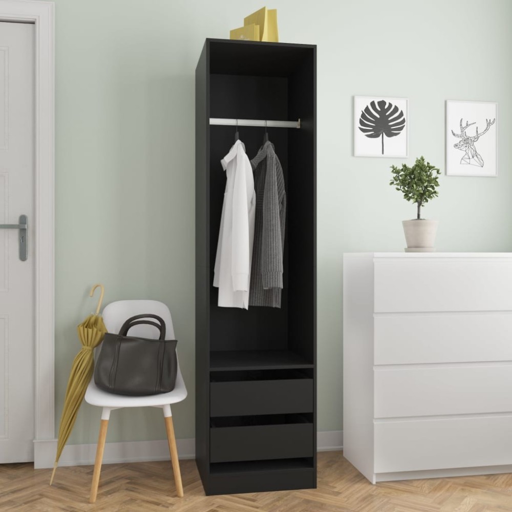 Wardrobe with Drawers Grey Sonoma 50x50x200 cm Engineered Wood