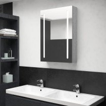 LED Bathroom Mirror Cabinet 89x14x62 cm Shining Grey