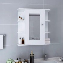 Bathroom Mirror Cabinet Black 66x17x63 cm MDF