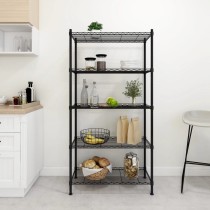 4-Tier Storage Shelf 90x35x137 cm Black 200 kg