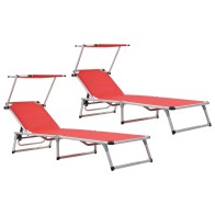 Folding Sun Loungers with...