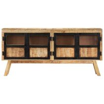 Sideboard Brown and Black 160x30x76 cm Solid Wood Mango