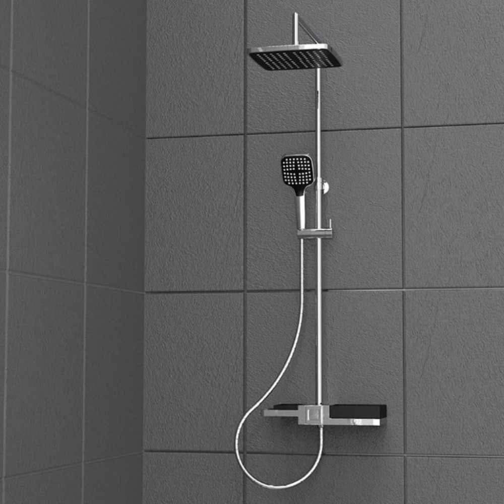 SCH TTE Overhead Shower Set BLUEPERL Chrome