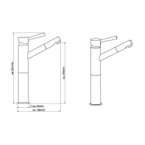 SCH TTE High Basin Mixer CORNWALL 196mm Chrome