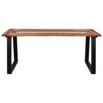 Dining Table 180x90x75 cm Solid Acacia Wood and Glass